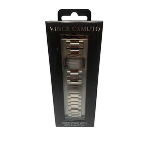 Vince Camuto Men's Stainless Steel Silver Band Compatible with 42/44/45mm Watch